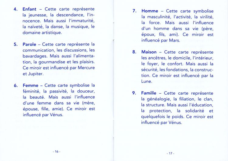 2ème partie : Signification des cartes